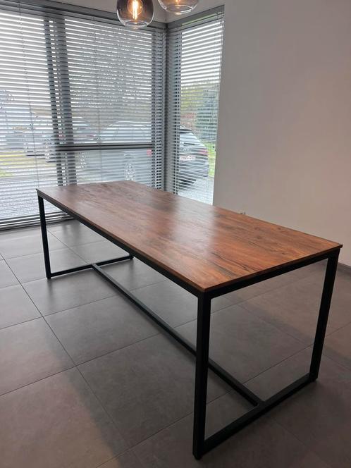 House Doctor Kant eettafel hout metaal, Huis en Inrichting, Tafels | Eettafels, Zo goed als nieuw, 50 tot 100 cm, 200 cm of meer