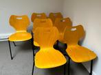 7 houten stoelen met metalen frame, Ophalen, Gebruikt, Zwart, Vijf, Zes of meer stoelen