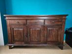 Koloniale houten dressoir met lades en deuren, Ophalen, Gebruikt, 100 tot 150 cm, Koloniaal
