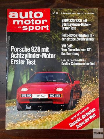 Magazine Auto Motor Sport Porsche 928 BMW 323i 1977 Duits beschikbaar voor biedingen