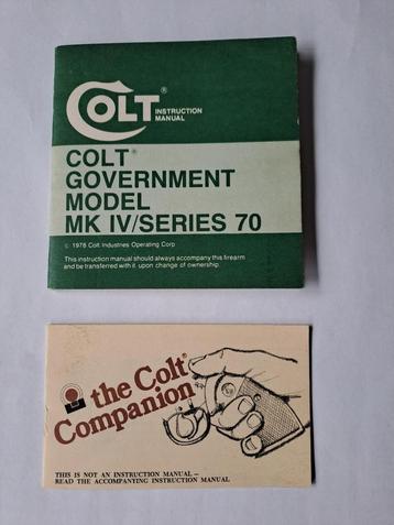 Colt Government instructon manual beschikbaar voor biedingen