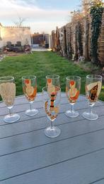 Etat neuf- Lot 6 flûtes à champagne  Gilles carnaval, Enlèvement ou Envoi, Verre, Autres styles, Verre ou Verres