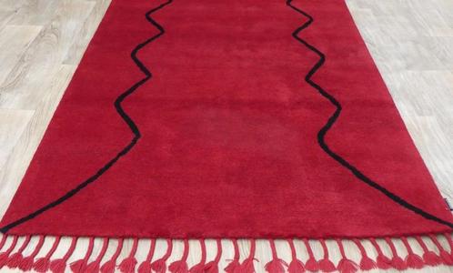 tapis uni rouge 100% laine tufté à la main, Maison & Meubles, Ameublement | Tapis & Moquettes, Neuf, 100 à 150 cm, 200 cm ou plus