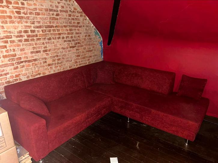 Stoffe hoekzetel te koop, Huis en Inrichting, Zetels | Complete zithoeken, Zo goed als nieuw, Stof, Ophalen