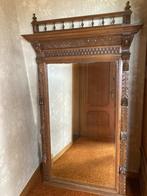 Massief eiken grote spiegel vintage, Antiek en Kunst, Ophalen, Rechthoekig, 100 tot 150 cm, 150 tot 200 cm