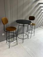 Afteroom Bar Set High table + 2 velvet chairs, Ophalen, Zo goed als nieuw, Inclusief barstoelen