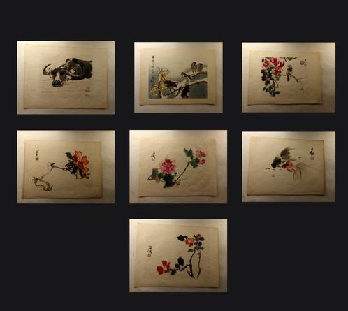 Kunstreeks: 7 etsen van Wang Settou (CH), Antiek en Kunst, Kunst | Etsen en Gravures, Ophalen of Verzenden