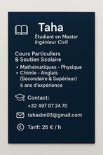 Cours Particuliers - Math-Phys-Chim-Ang, Ophalen of Verzenden, Nieuw