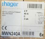 HAGER 2P 40A automatische stroomonderbreker, Doe-het-zelf en Bouw, Ophalen, Nieuw, Schakelaar