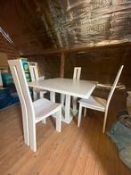 Eettafel + 4 stoelen, Huis en Inrichting, Ophalen, Gebruikt, Vierkant, Vier personen