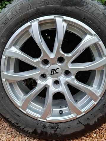 aluminium velgen met winterbanden 225/55R16, Auto-onderdelen, Ophalen, Gebruikt, Winterbanden, Velg(en)