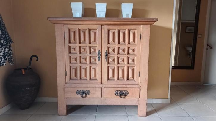 2 eiken kasten: dressoir en barkast, Huis en Inrichting, Kasten | Dressoirs, Gebruikt, Ophalen