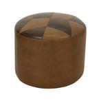 Ronde Vintage Poef Bruin Stermotief Skai Sixties, Minder dan 50 cm, Gebruikt, Rond, Minder dan 50 cm