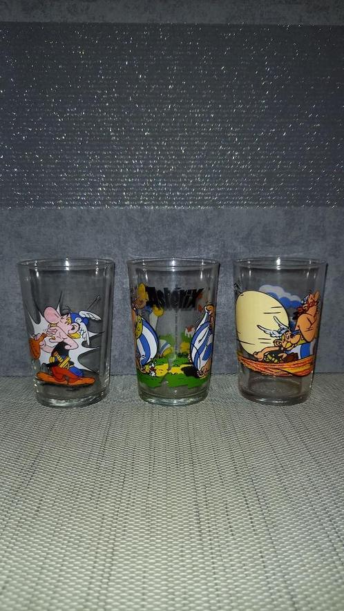 Asterix glazen, Verzamelen, Stripfiguren, Gebruikt, Gebruiksvoorwerp, Asterix en Obelix, Ophalen of Verzenden