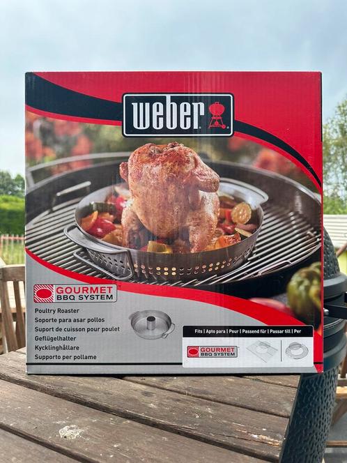 Cuiseur à volaille Weber BBQ -  Poulet au barbecue, Jardin & Terrasse, Accessoires pour le barbecue, Comme neuf, Enlèvement ou Envoi