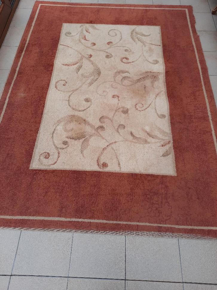 Vintage Tapijt / beige-rosé / 235 x 170, Verzamelen, Retro, Huis en Inrichting, Ophalen