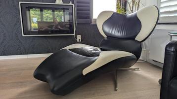 Chaise design Topform Panda (Frog) en cuir et Alcantara