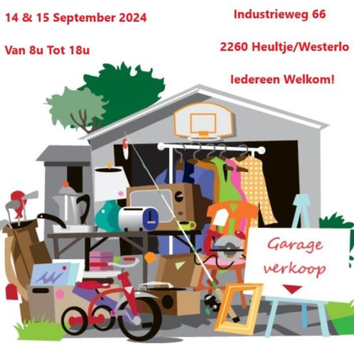Grote Garageverkoop te Westerlo 14 en 15/09 - Wij doen mee !, Diversen, Rommelmarktspullen, Ophalen
