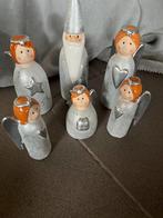 kerstmannen in steen  zilver gespikkeld, Huis en Inrichting, Ophalen, Zo goed als nieuw