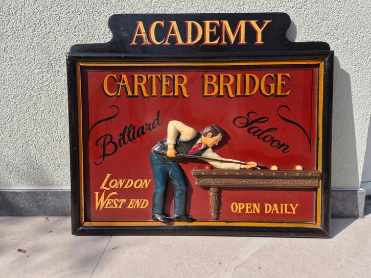 Tableau décoratif billard - sculpté en relief, Antiek en Kunst, Kunst | Schilderijen | Modern, Ophalen of Verzenden