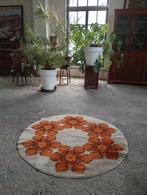 Vintage 70s tapijt 132cm diam, Huis en Inrichting, Ophalen of Verzenden