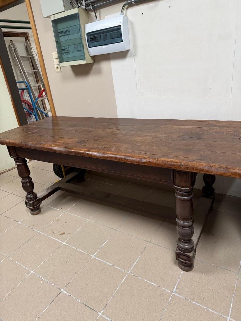 Table en bois massif + 6 chaises – style ancien rustique, Enlèvement