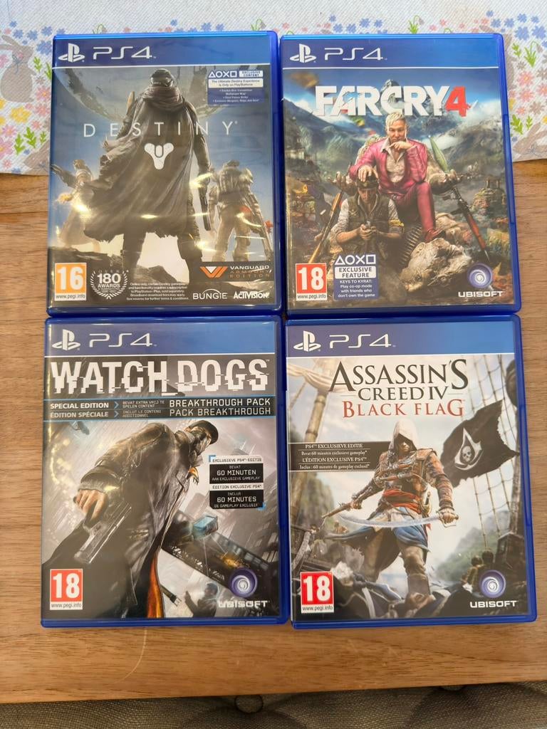 PS4 games– Far Cry 4, Watch Dogs, Assassin’s Creed, Destiny, Games en Spelcomputers, Games | Sony PlayStation 4, Ophalen, Zo goed als nieuw