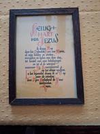 Oude kader met tekst "Heilig Hart van Jezus", Ophalen