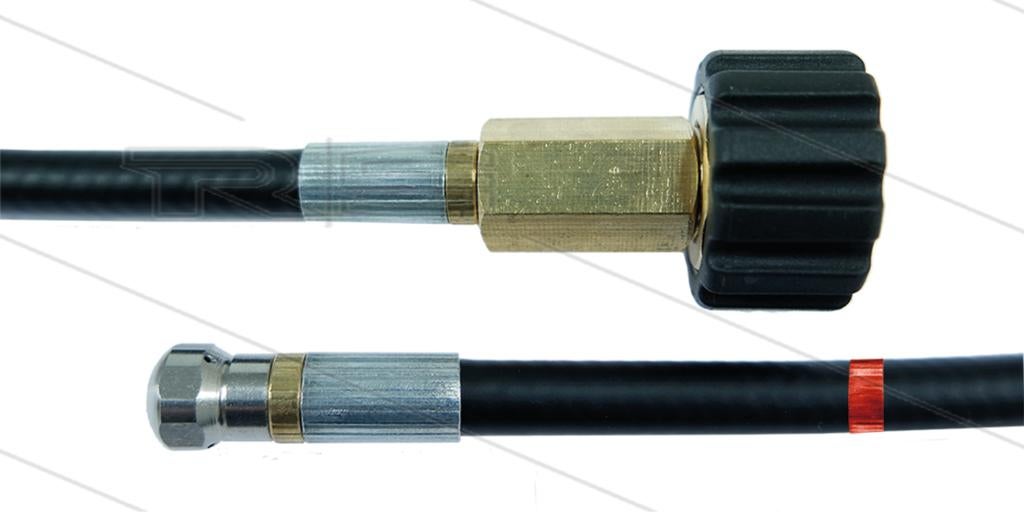 Rioolslang 40m Zwart met M22 Wartel en Nozzle, Verzenden