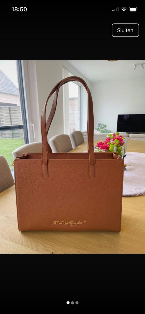 Handtas bruin karl langerfeld, Ophalen of Verzenden, Zo goed als nieuw, Bruin, Handtas