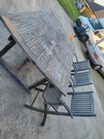 Tuinset teakhout 200/300x110cm+ 6 stoelen, Enlèvement, Salons de jardin