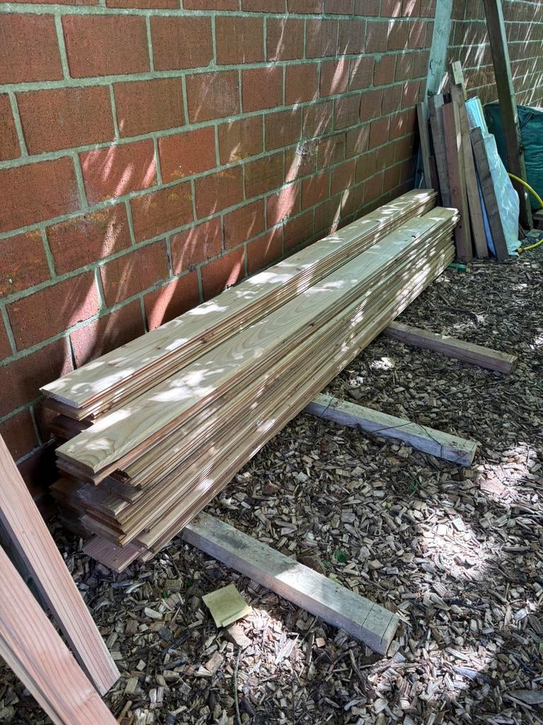 Douglas planchetten 13x300cm, Doe-het-zelf en Bouw, Ophalen, Zo goed als nieuw