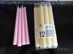 Set 4 roze kaarsen, en gesloten verpakking 12 witte kaarsen, Ophalen of Verzenden