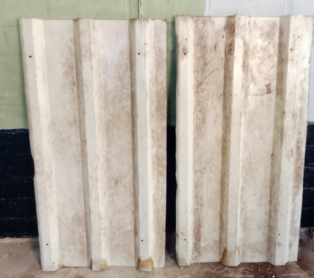 ijzeren golfplaten met bevestigingsgaten (4 stuks), Doe-het-zelf en Bouw, Ophalen, Gebruikt, Minder dan 5 m², Golfplaat