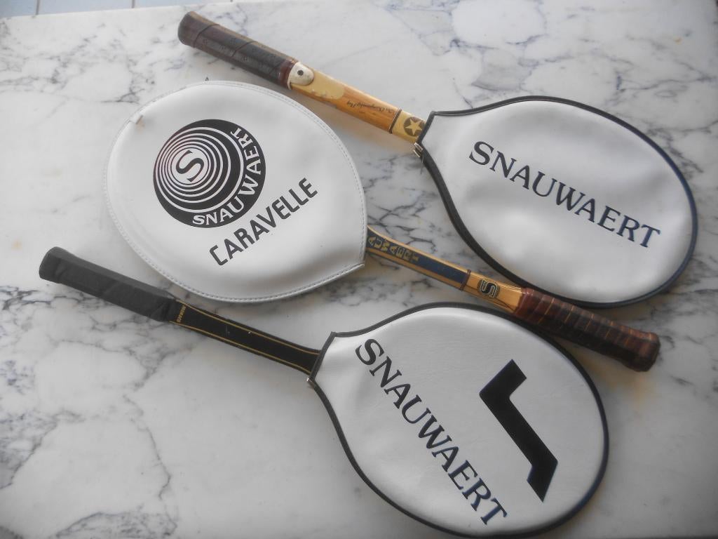 Raquettes de tennis Snauwaert en bois avec housses, Enlèvement ou Envoi, Raquette