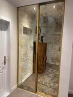 2 gevlamde spiegelsdeuren met aluminium kader, Maison & Meubles, Accessoires pour la Maison | Miroirs, Enlèvement, Utilisé, 200 cm ou plus