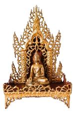 Autel bouddhiste avec statue de Bouddha., Antiquités & Art, Enlèvement ou Envoi