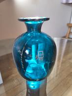 Blauw glazen vaasje Mdina, Ophalen of Verzenden, Blauw