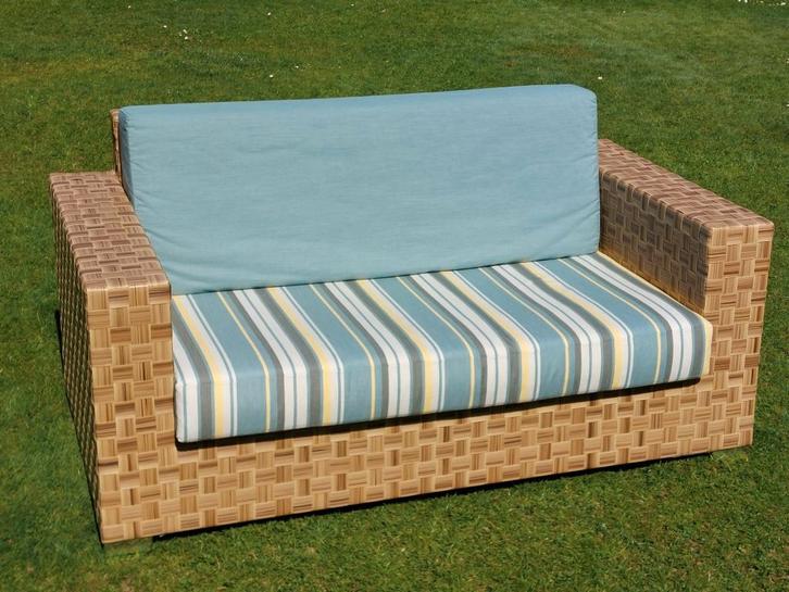 Tuinbank van geweven hars - rotanstijl, Tuin en Terras, Tuinstoelen, Zo goed als nieuw, Rotan, Ophalen
