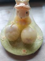 paasset op schaaltje met kaarsen paashaas en eitjes nieuw, Diversen, Ophalen of Verzenden, Nieuw