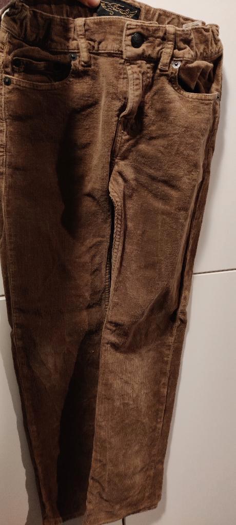 Bruine ribfluwelen broek - maat 8/9yr xl, Kinderen en Baby's, Kinderkleding | Maat 122, Zo goed als nieuw, Jongen of Meisje, Broek