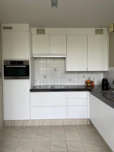 hoekkeuken, Maison & Meubles, Cuisine | Cuisines complètes, Utilisé, Cuisine d'angle, Blanc, Granit ou Pierre, Sans poignée, Enlèvement