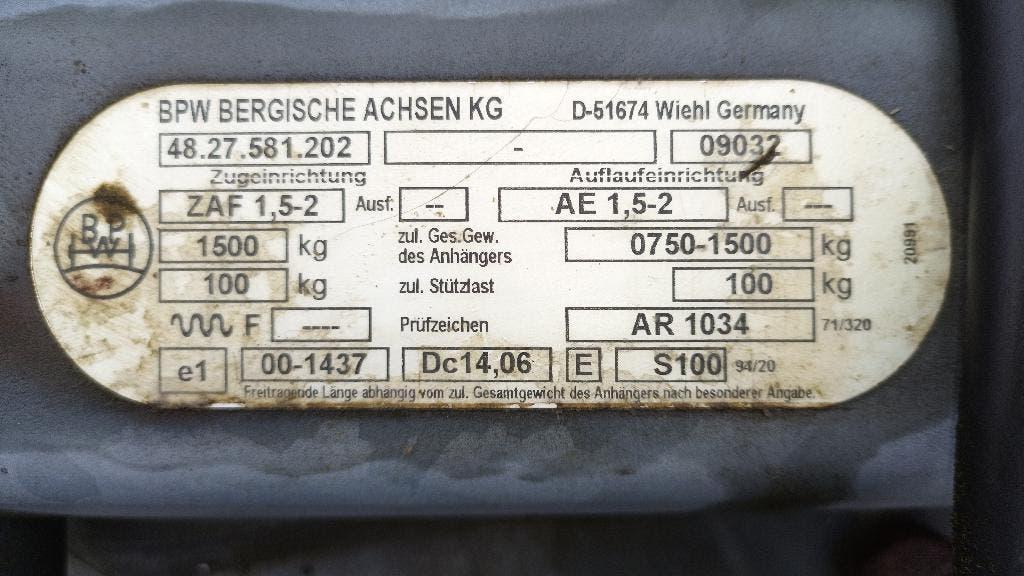 GEREMDE aanhangwagen dubbelasser HULSHOUT, Enlèvement, Comme neuf