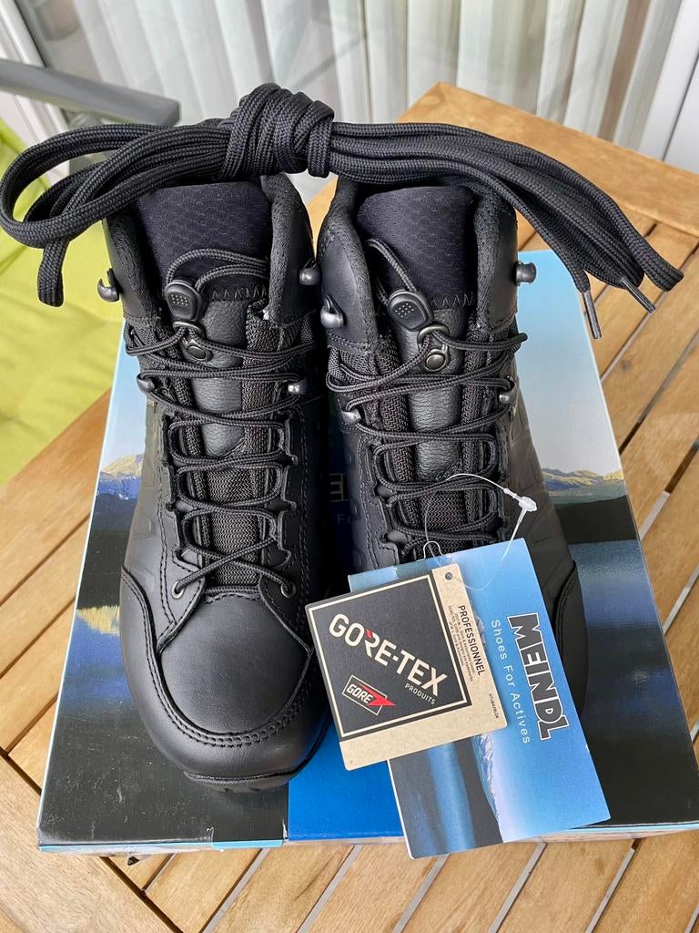 Bottes en cuir noires Meindl neuves ! ! !, Enlèvement ou Envoi, Noir, Neuf, Chaussures de marche