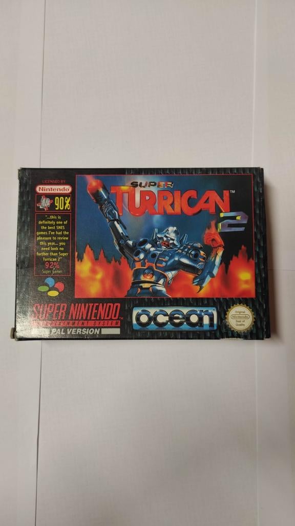 Super Turrican 2 Nintendo SNES met doosje en handleiding, Games en Spelcomputers, Games | Nintendo Super NES, Ophalen, Gebruikt