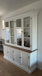 Vitrinekast wit/hout, Huis en Inrichting, Kasten | Buffetkasten, Ophalen, 150 tot 200 cm, Glas, 200 cm of meer