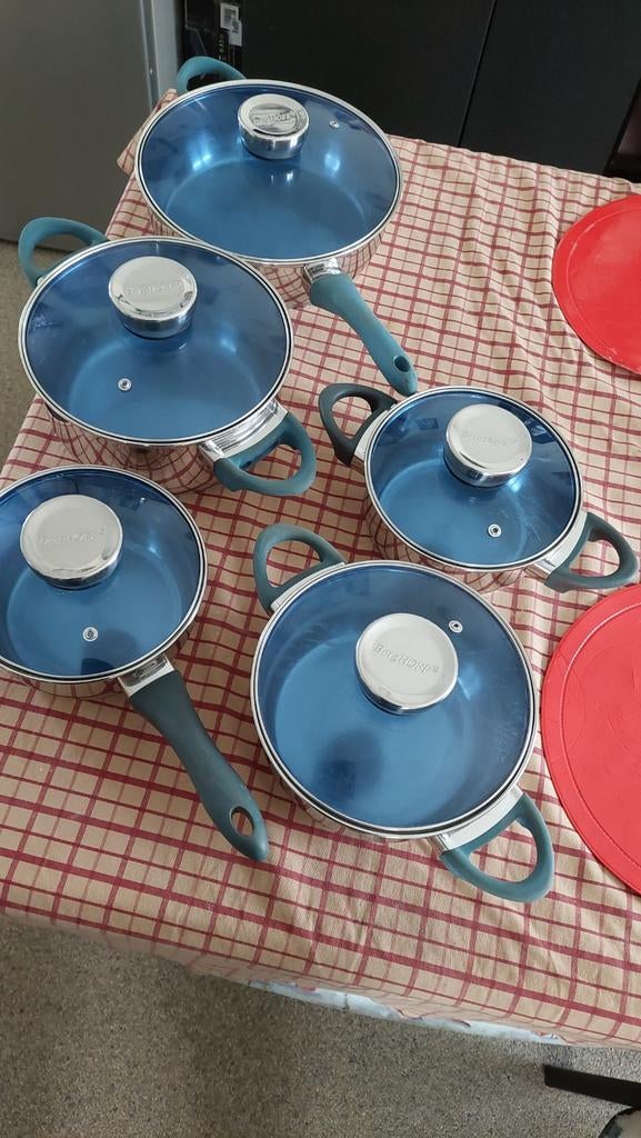 5 kookpotten BERGHOFF  met glazen deksel, Ophalen, Inox, Gebruikt, Overige typen