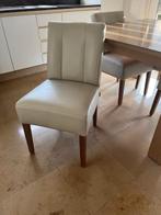 lederen stoelen, Huis en Inrichting, Stoelen, Ophalen, Zo goed als nieuw, Wit, Leer