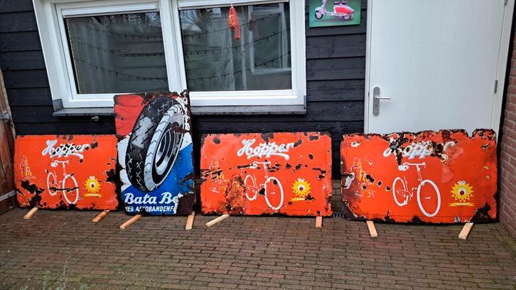 Grote emaille reclame borden, Antiek en Kunst, Antiek | Email, Ophalen