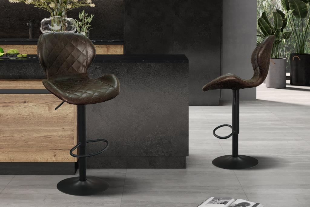 Nieuw barkruk donkerbruin - cognac 75 euro per stuk p.u., 5 krukken of meer, Ophalen, Nieuw, In hoogte verstelbaar